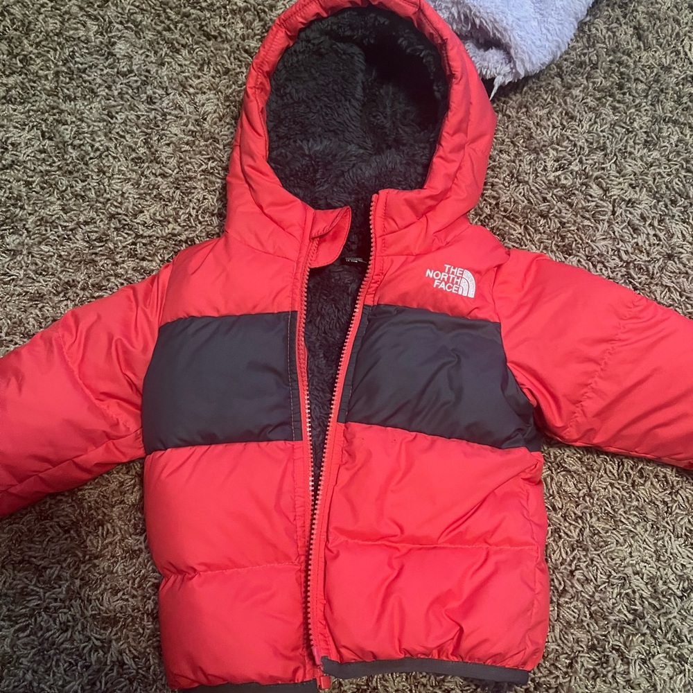 North face baby down hooded jacket